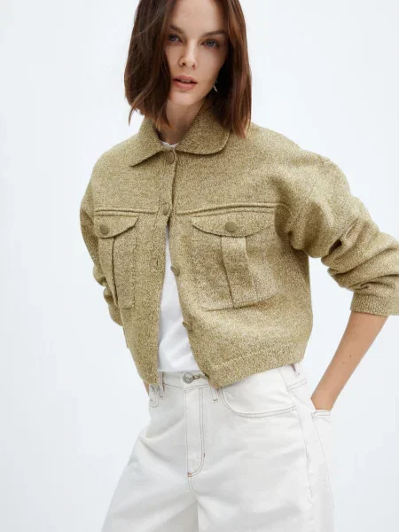 MANGO Демісезонна куртка зелений