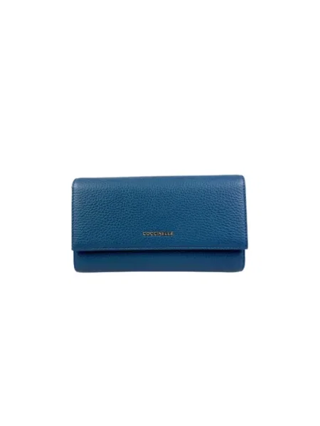 Portfel Coccinelle skórzany niebieski