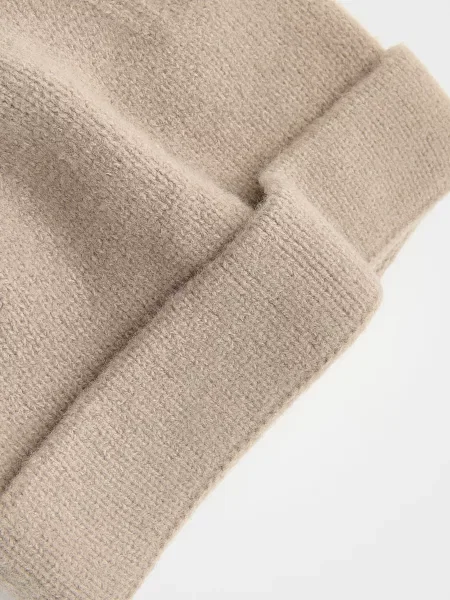 Reserved Шапка-біні з додаванням вовни бежевий