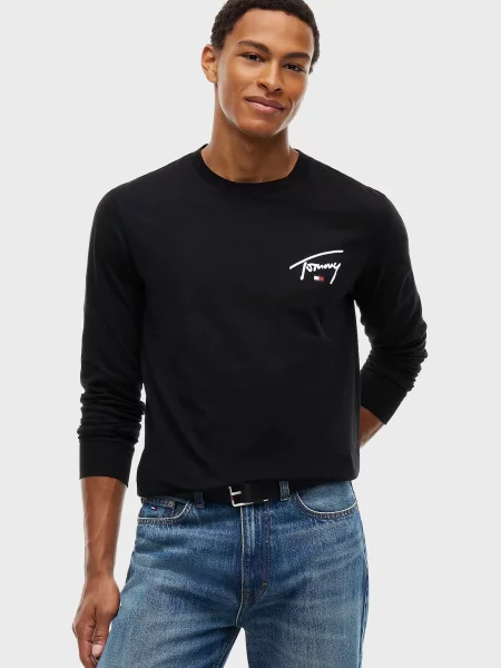 Лонгслів Tommy Jeans чорний