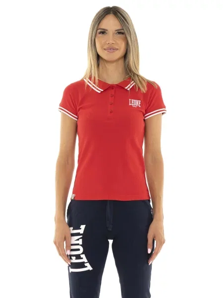 Koszulka polo z krótkim rękawem Leone Team Line czerwona
