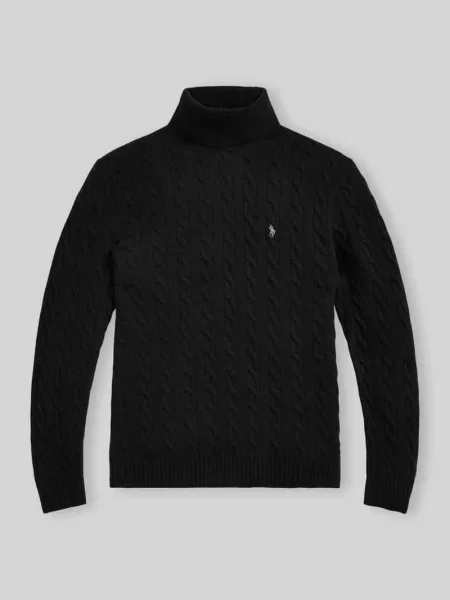 Polo Ralph Lauren sweter wełniany lekkie z golferm czarny