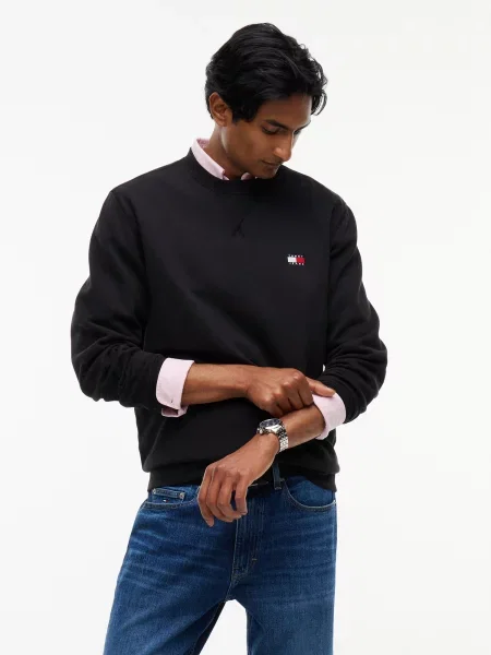 Tommy Jeans Mikina čerešňová / čierna biela