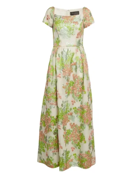 Rochie Max Mara cu model floral din jacard de costum