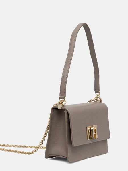 Шкіряна сумочка Furla сірий