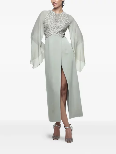 Rochie midi Rohit Gandhi + Rahul Khanna până la genunchi de costum gri