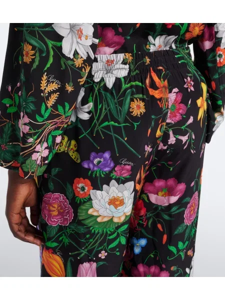 Pantaloni palazzo Gucci de mătase