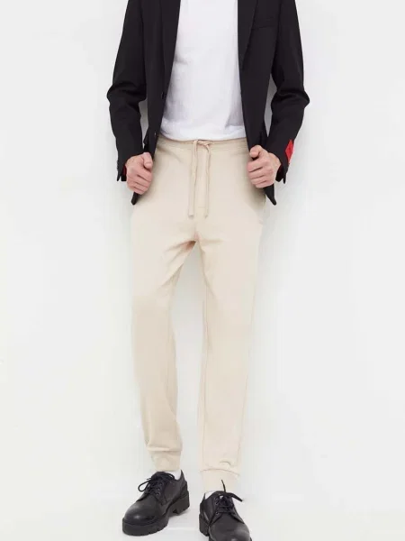 Спортивні штани HUGO однотонні бежевий