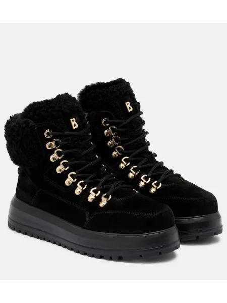 Cizme scurte Bogner din piele de căprioară negru