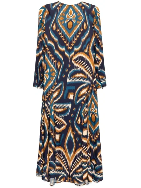 Rochie maxi Farm Rio din satin lungă de costum albastru