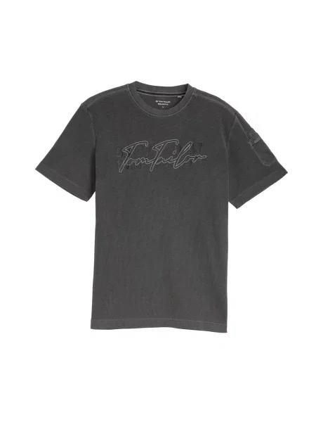 TOM TAILOR Majica siva / temno siva črna