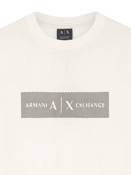 Lung tricou Armani Exchange cu imagine alb