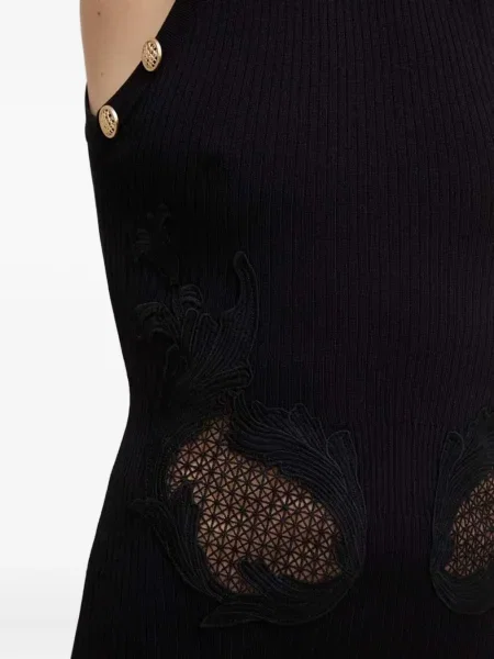 Rochie mini Silvian Heach din dantelă de costum negru
