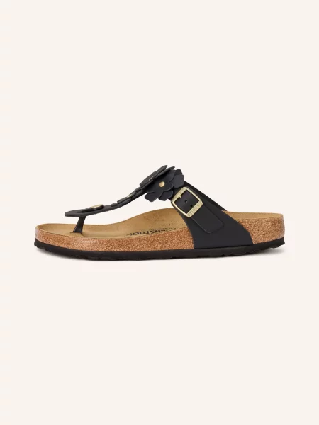 Květinové žabky Birkenstock s nýty černé
