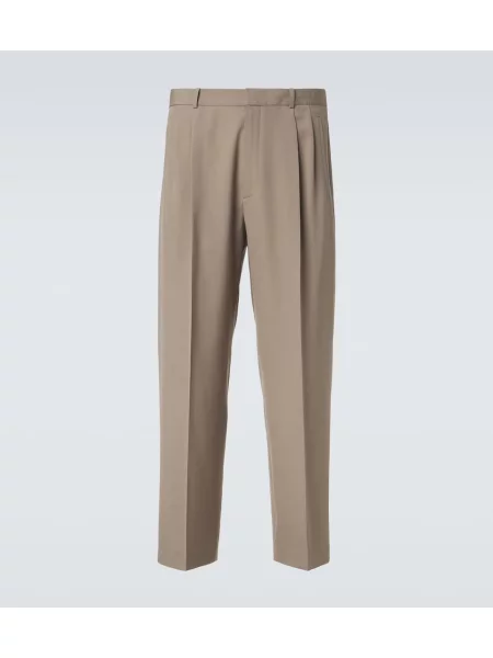 Pantaloni The Row de lână gri