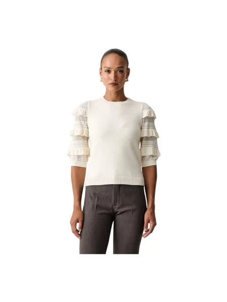 Dzianinowy sweter Twinset beżowy