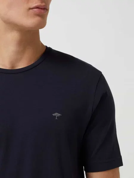 T-shirt z nadrukiem z logo Fynch-hatton granatowa