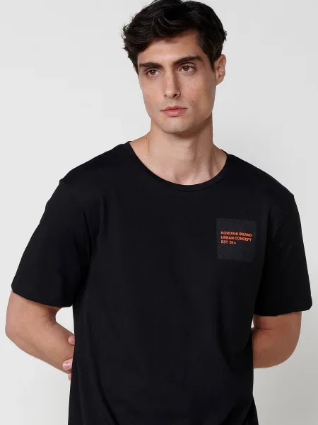 KOROSHI Tricou portocaliu negru