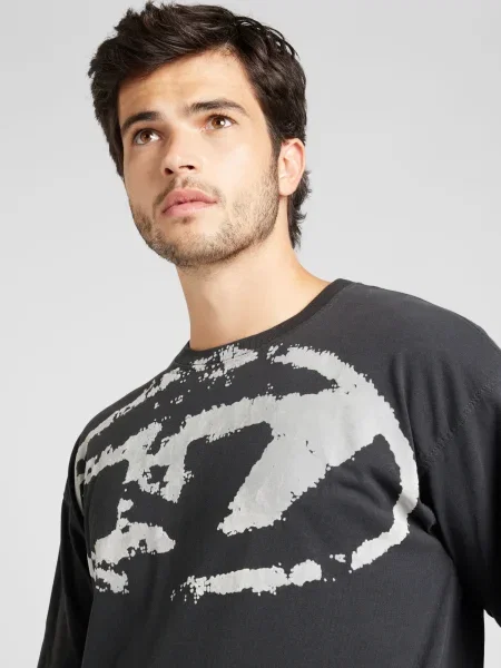 DIESEL Tricou gri negru