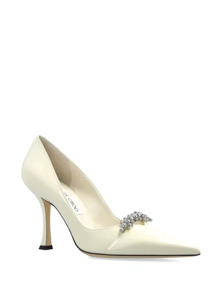 Pantofi cu toc Jimmy Choo de cristal alb