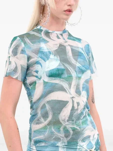 Tricou Louisa Ballou cu imagine cu imprimeu abstract albastru