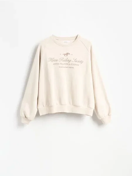 Hanorac sport Reserved cu broderie bej