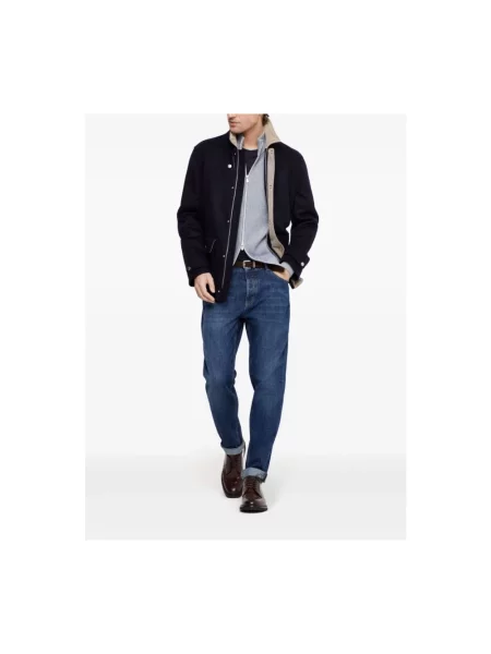 Jeansy Brunello Cucinelli z logo niebieskie