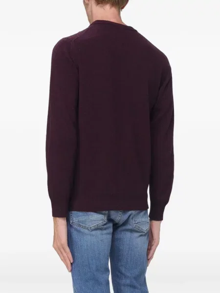 Haftowany sweter Brooksfield wełniany brązowy