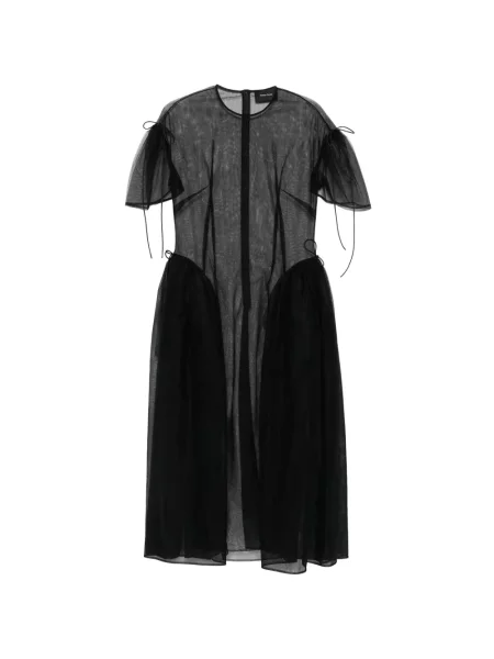 Rochie midi Simone Rocha cu legături negru