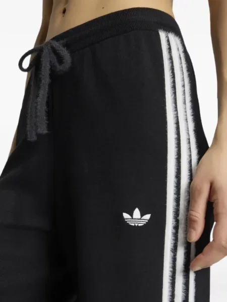 Τρέξιμο ριγέ παντελόνι Adidas με κέντημα μαύρο