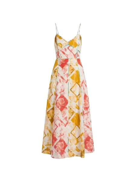 Rochie midi Christy Lynn cu model floral cu imagine alb