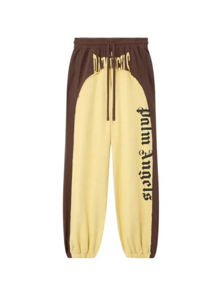 Pantaloni sport Palm Angels cu autograf galben