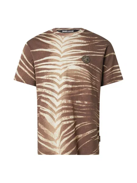 Just Cavalli Tričko nebielená svetlohnedá hnedá