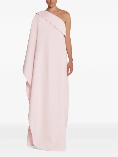 Rochie maxi Safiyaa asimetrică drapată roz