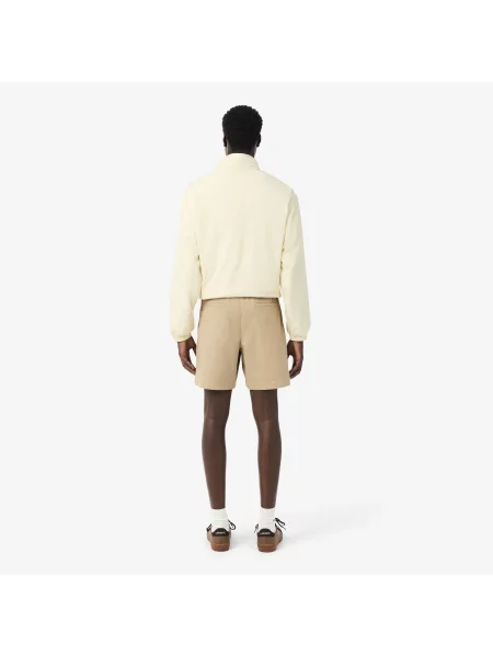 Lacoste Szorty Z Bawełny Stretch Regular Fit beżowy