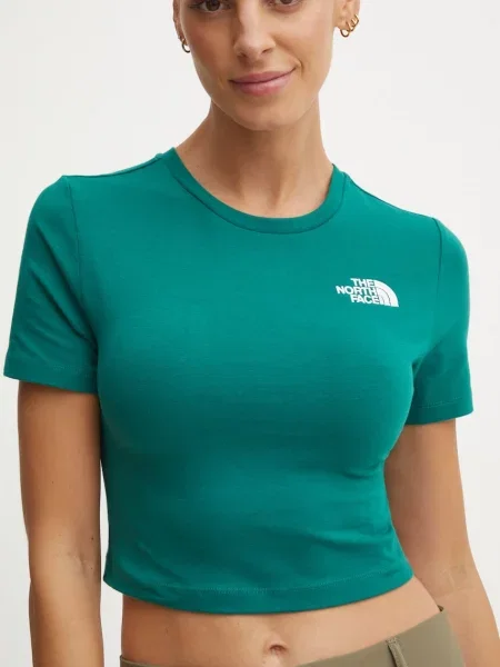 Тениска The North Face Crop S/S Tee зелено