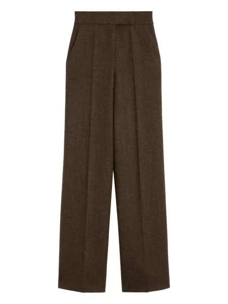 Pantaloni Max Mara plisate maro