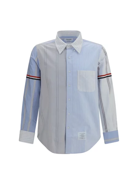 Koszula Thom Browne w paski z twillu niebieska