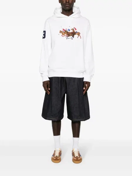 Haftowana koszulka Polo Ralph Lauren w paski niebieska