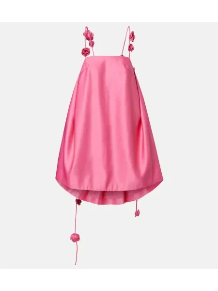 Rochie Leo Lin din satin cu model floral roz