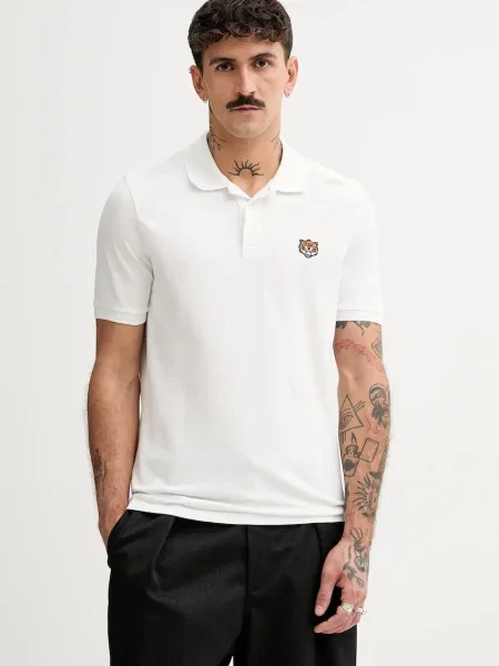 Тениска с яка Kenzo Happy Tiger бяло