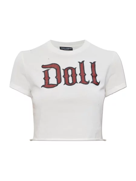 Krótka koszulka Dolce And Gabbana retro biała