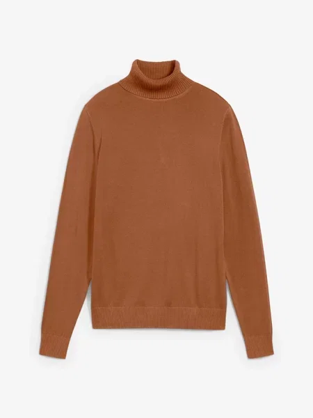 Sweter z golfem brązowy