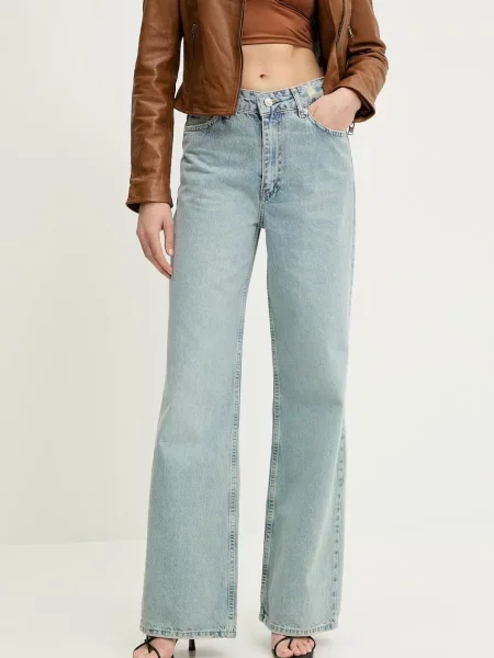 Answear Lab jeansy high waist niebieskie