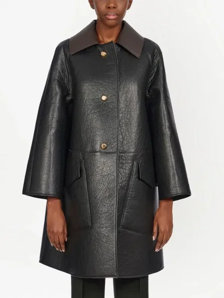 Palton Ferragamo din piele negru