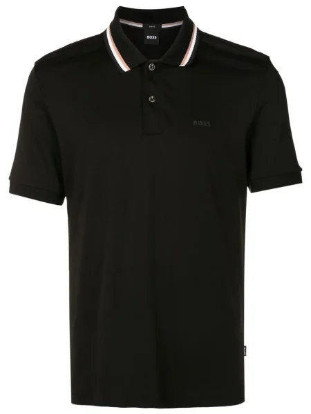 Polo Boss cu broderie negru