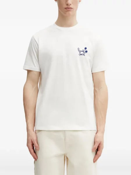 Scurt tricou Paul Smith cu imagine alb