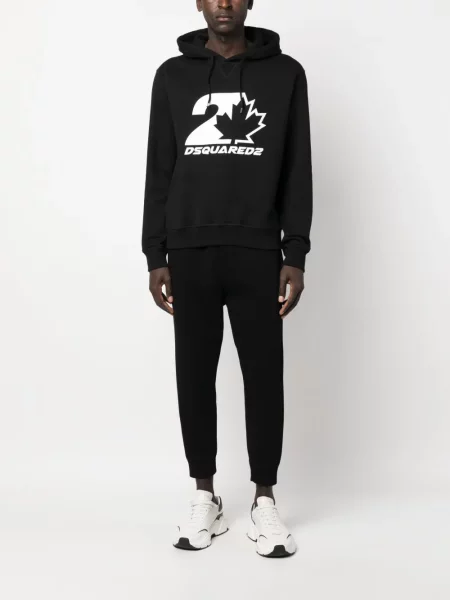 Hanorac cu glugă Dsquared2 cu imagine negru
