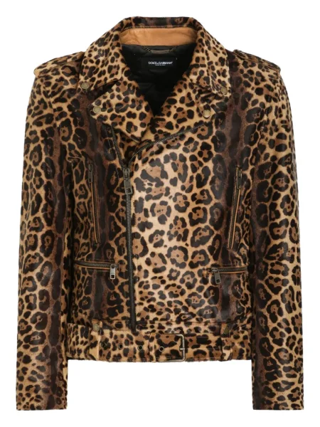 Яке Dolce & Gabbana с принт с леопардов принт кафяво
