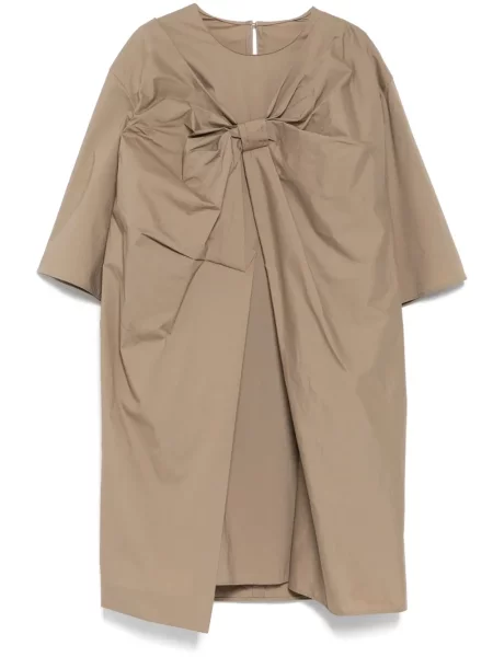 Rochie Jnby cu funde plisată de costum maro
